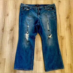 Torrid Distressed Women's Size 24W Plus Size  Blue Denim Jeans Good Condition